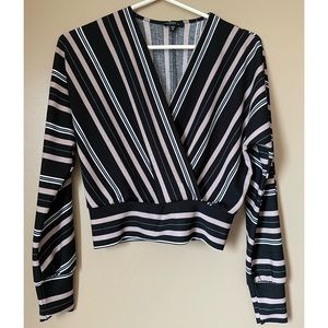 DYNAMITE Long Sleeve Wrap Top